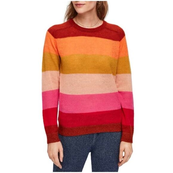 Scotch & Soda Women’s Sz M Rainbow Stripe Sweater Crewneck Pullover - Picture 1 of 12